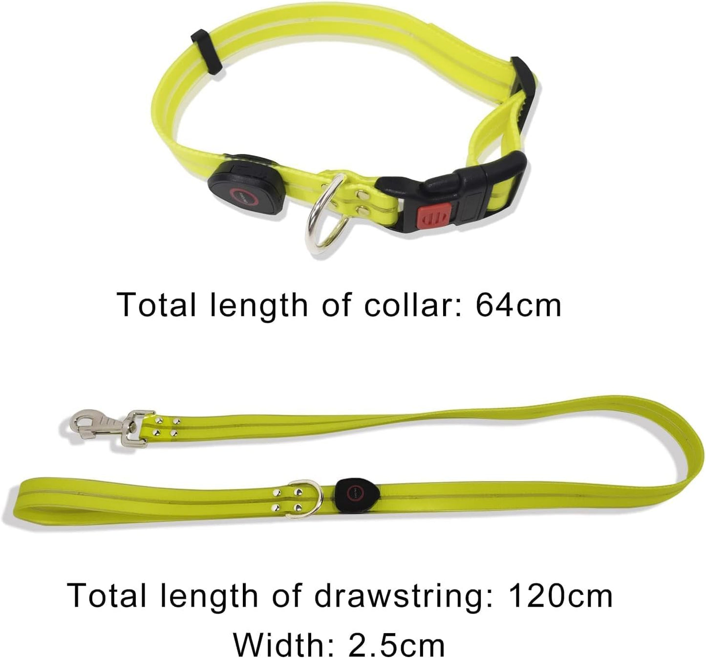 Illuminate Your Night Walks with the LED Light-Up Dog Collar and Leash Set - Waterproof, Rechargeable, and Glow in the Dark!