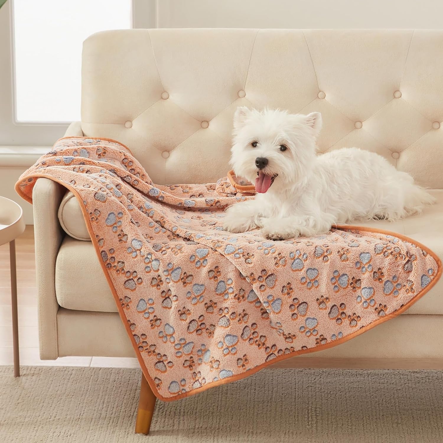 Premium Fleece Pet Blanket Set - 3 Super Soft Fluffy Throws for Dogs and Cats in Brown, Pink, and White (Small, 23x16 Inches)
