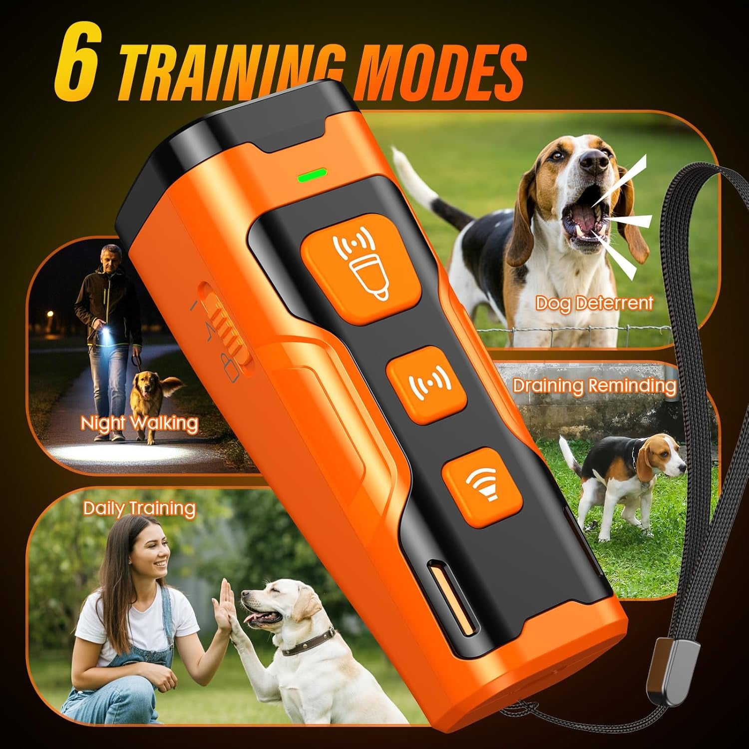 Ultimate Dog Bark Deterrent Device – 3X Ultrasonic Anti-Barking Technology, 6 Training Modes & 23 FT Range for Safe & Humane Behavior Correction