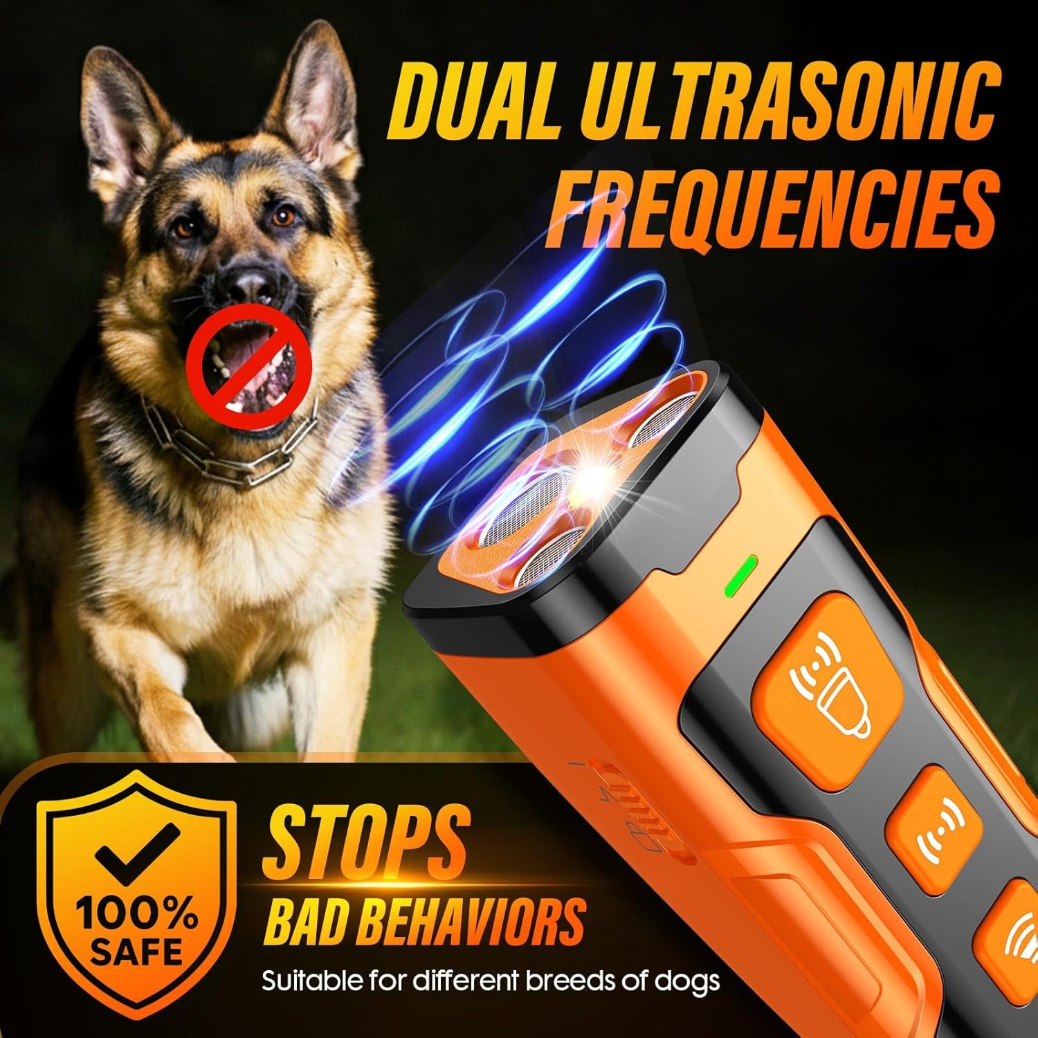 Ultimate Dog Bark Deterrent Device – 3X Ultrasonic Anti-Barking Technology, 6 Training Modes & 23 FT Range for Safe & Humane Behavior Correction