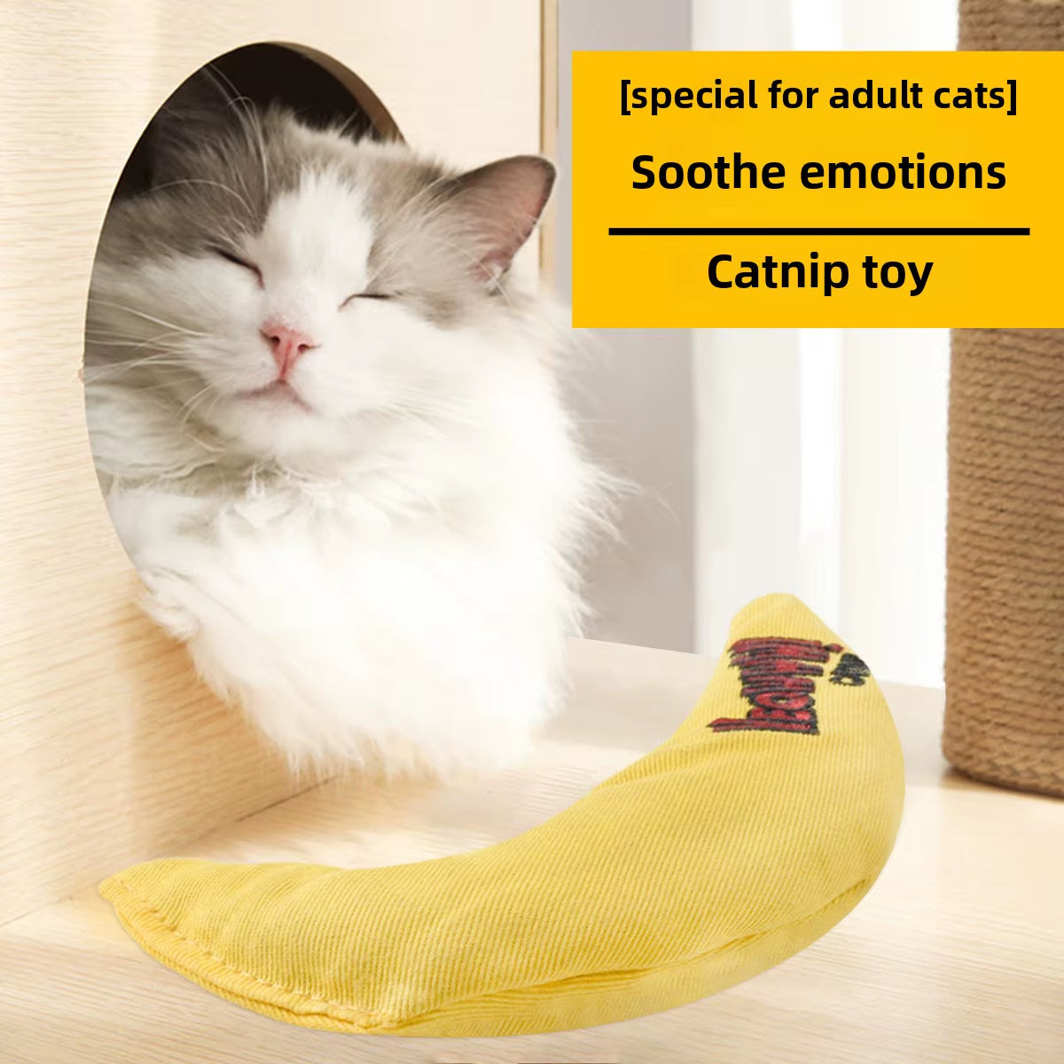 Cat Worry-Free Toys Cat Mint Toy Banana Shape Canvas Material Interactive Toys