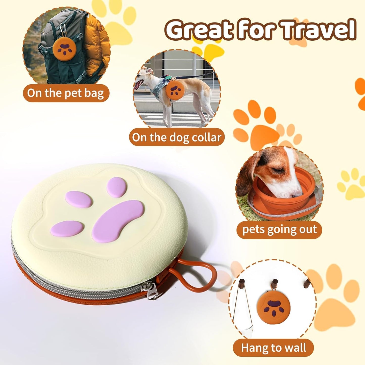 Collapsible 2-in-1 Travel Dog Bowls with Zipper Case - Portable Non-Skid Silicone Feeders for Outdoor Adventures & Pet Lovers