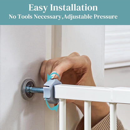 29-39.6" Adjustable Baby Gate for Stairs, Auto-Close Dual-Sided Dog Gate with One-Hand Operation, 30" Tall Safety Gate for Pets, Hallways, and Bedrooms, Wall Pressure Mount Installation, White